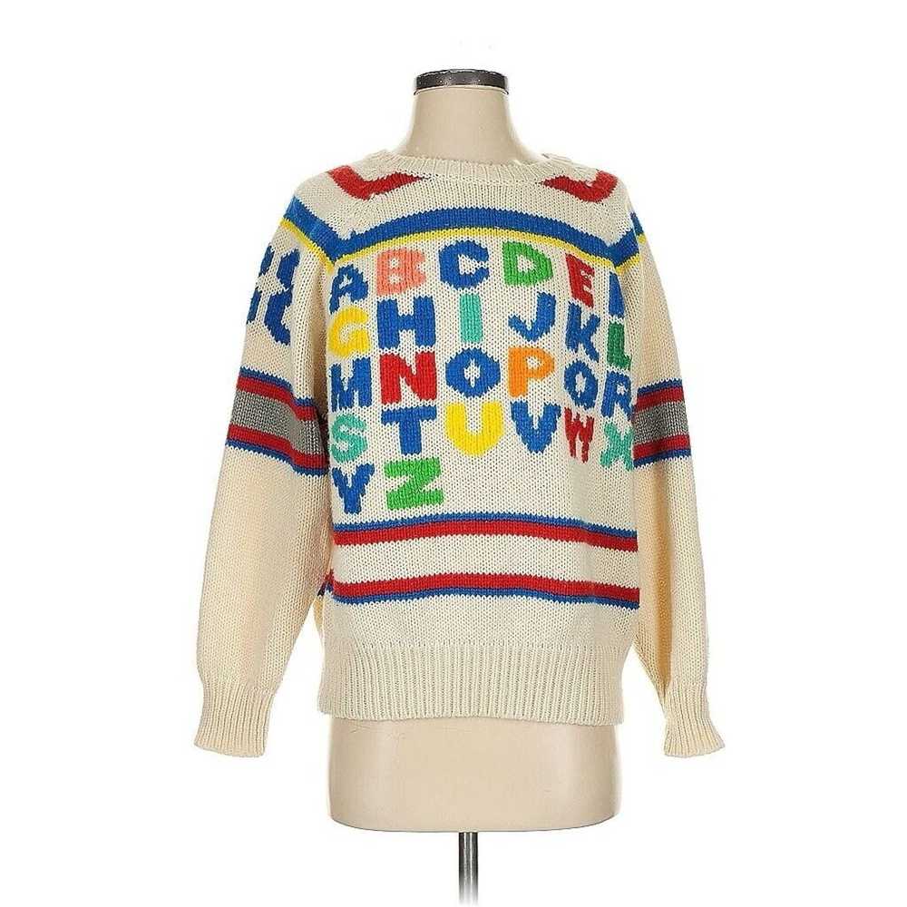 Vintage VTG Italian Mob Alphabet ABC Rainbow Wool… - image 2