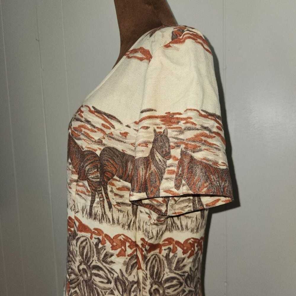 Farouche Dress Size 12 Zebra Safari Linen Blend S… - image 4