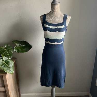 ModCloth Retro Knit Sleeveless Dress in Blue