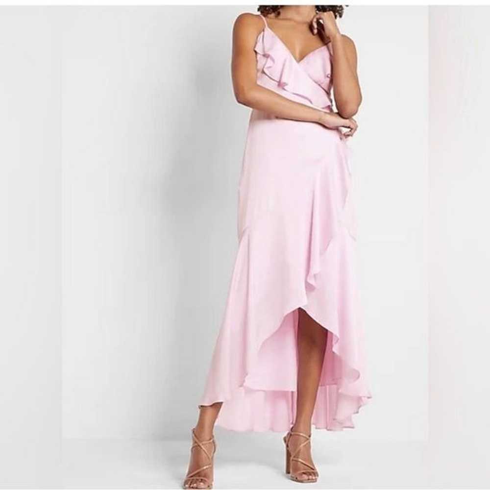 Express pink ruffle maxi dress with adjustable st… - image 1