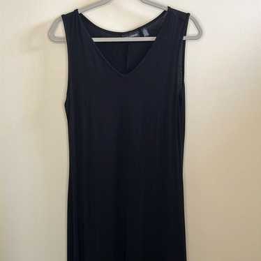 NINA LEONARD MEDIUM BLACK VNECK SLEEVELESS DRESS … - image 1