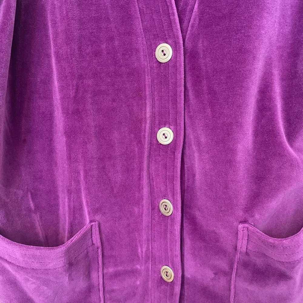 Vintage Liz Sport 90's Purple Velour 2 piece pant… - image 3