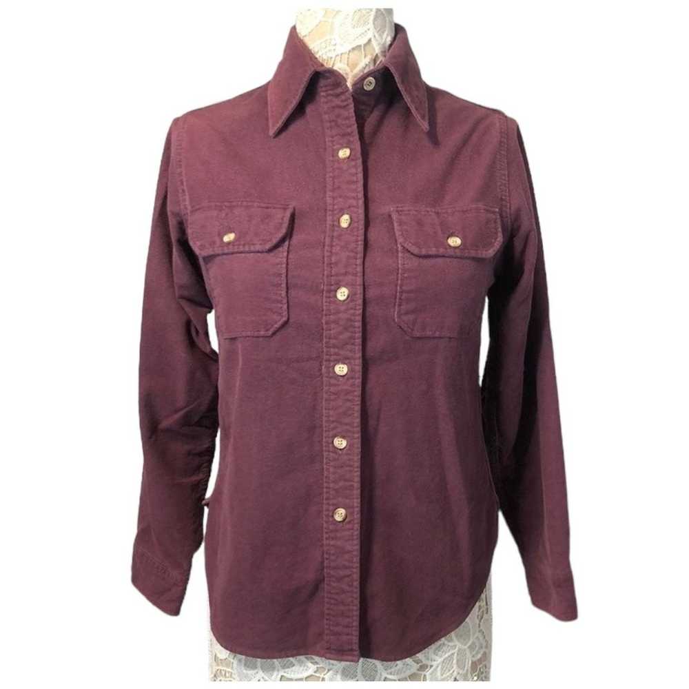 Vintage 70's Woolrich Woman Flannel shirt in plum… - image 2