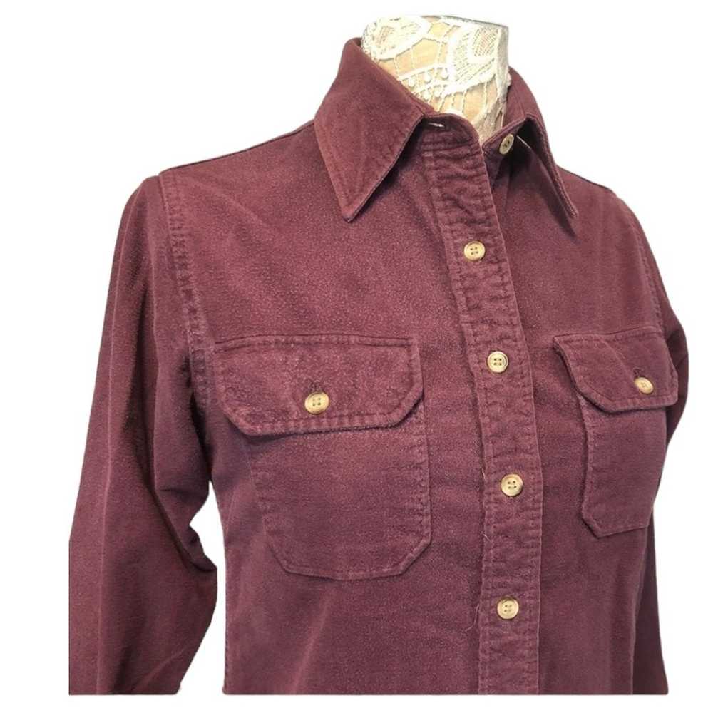 Vintage 70's Woolrich Woman Flannel shirt in plum… - image 3