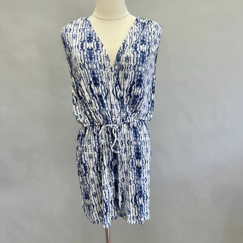 Soma jersey knit blue/white surplice sleeveless r… - image 12