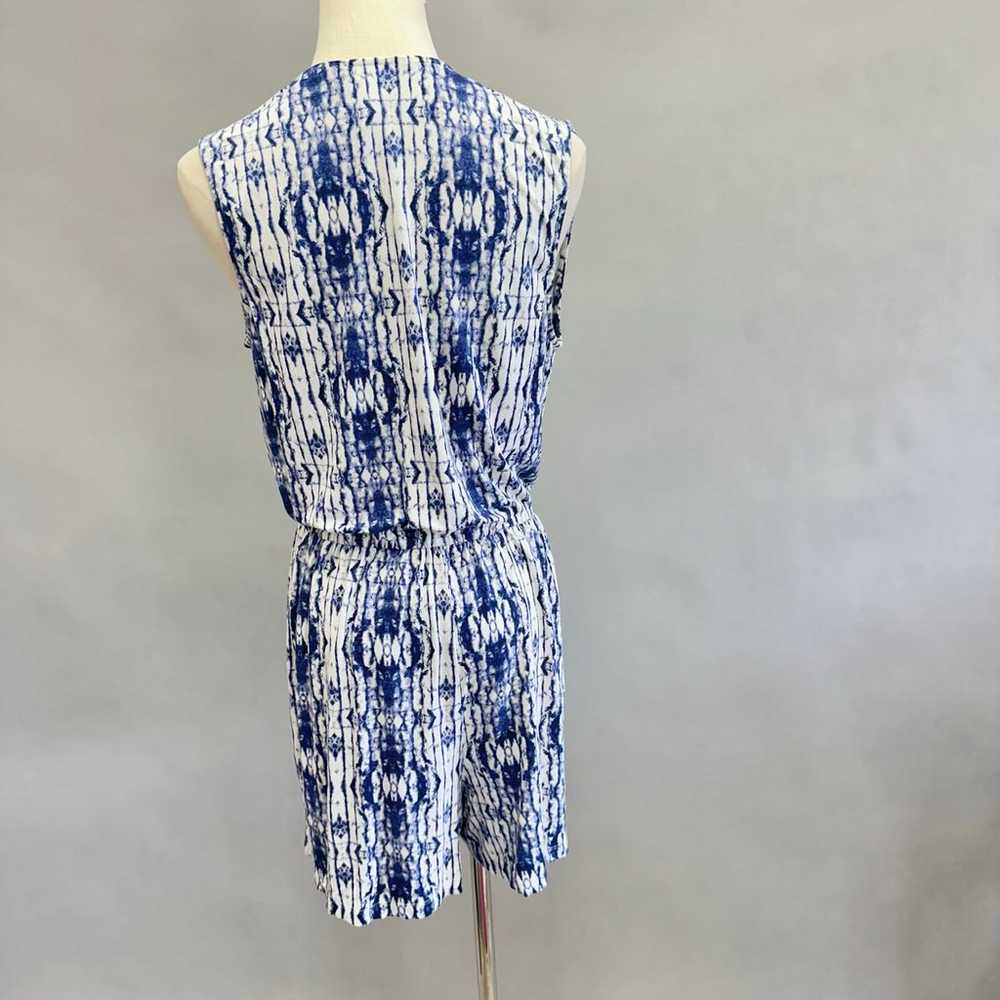 Soma jersey knit blue/white surplice sleeveless r… - image 7