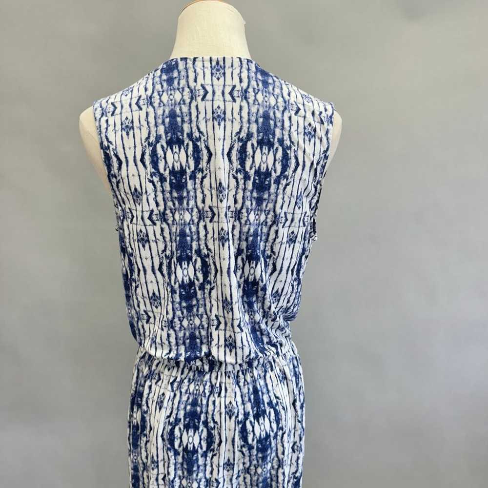 Soma jersey knit blue/white surplice sleeveless r… - image 8