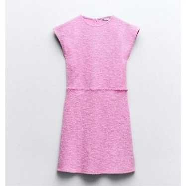 Zara Textured Mini Jacquard Dress Bubblegum Pink … - image 1