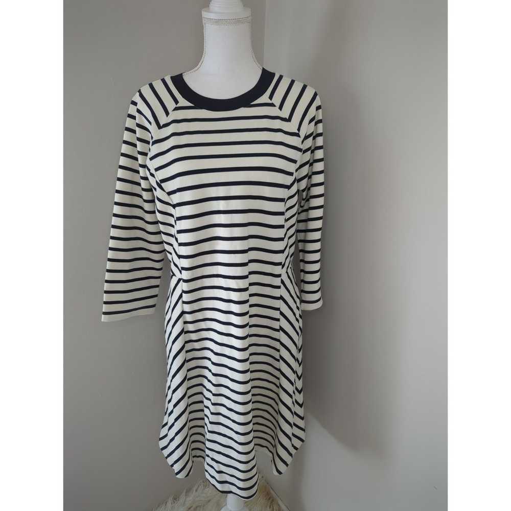 Banana Republic Coastal Knit Fit Flare Striped Sz… - image 1