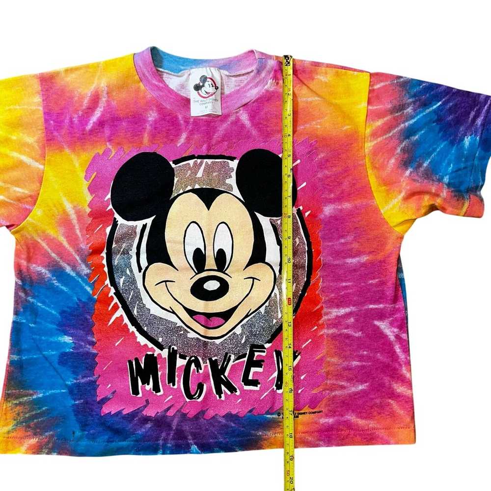 Vintage Disney Mickey Mouse tie dye cropped T-shi… - image 3