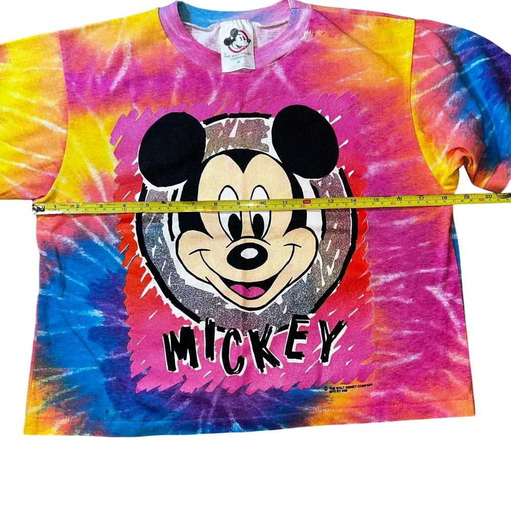 Vintage Disney Mickey Mouse tie dye cropped T-shi… - image 6