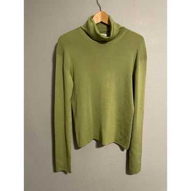 Vintage Neiman Marcus Womens Top XL Green Silk St… - image 1