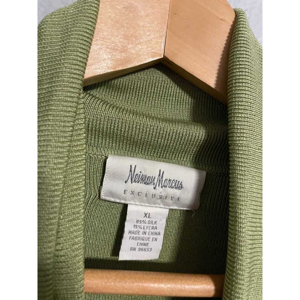 Vintage Neiman Marcus Womens Top XL Green Silk St… - image 2