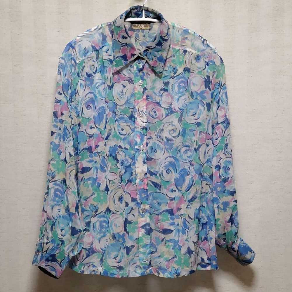 Ladies' shirt, sheer, size M, Tokyo blouse, retro… - image 1