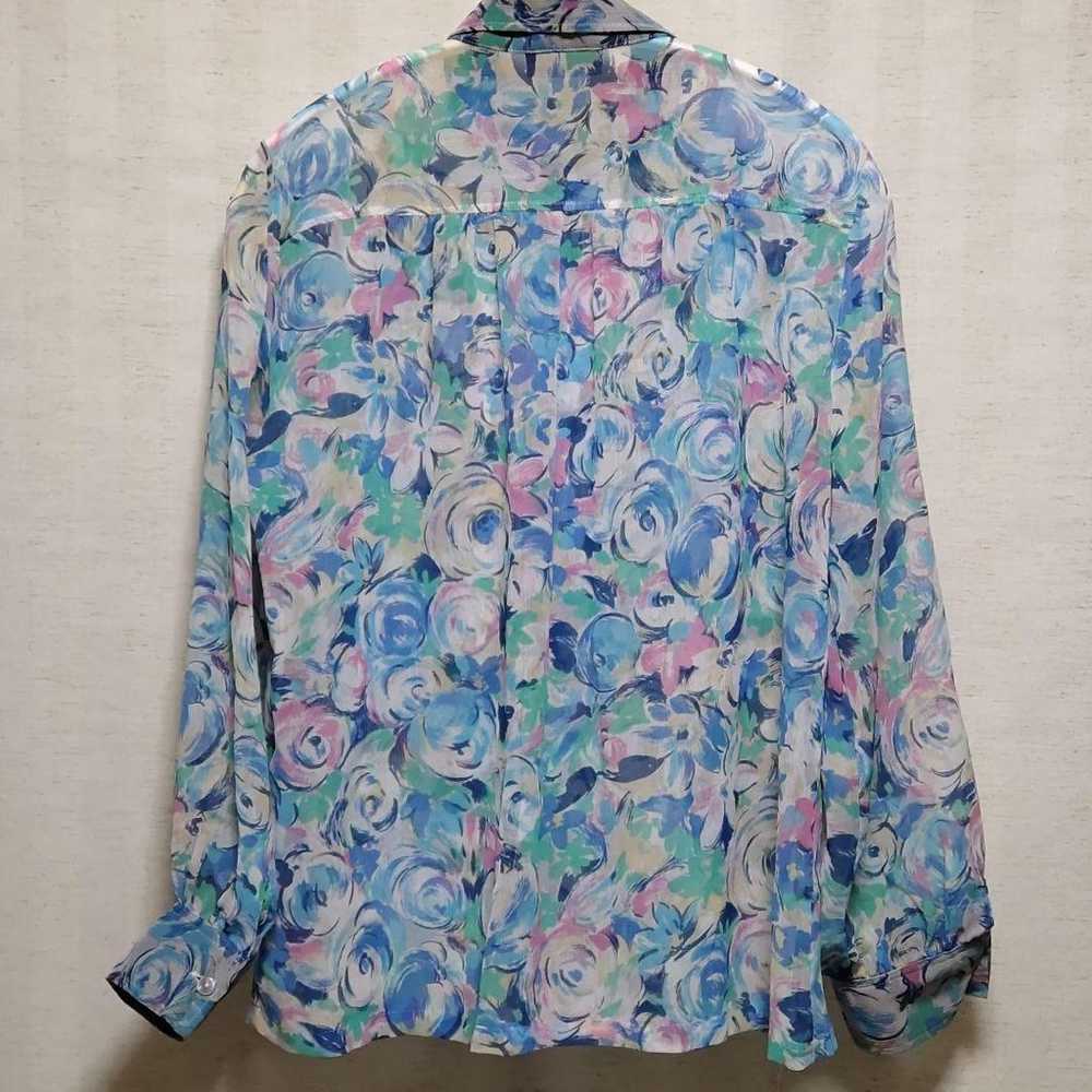 Ladies' shirt, sheer, size M, Tokyo blouse, retro… - image 2