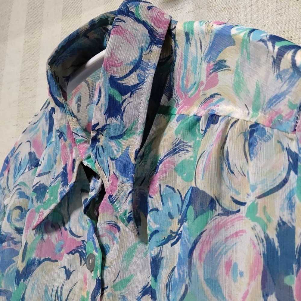 Ladies' shirt, sheer, size M, Tokyo blouse, retro… - image 4