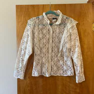 Cottagecore Lace Blouse Top Prairie Roger W. Coll… - image 1