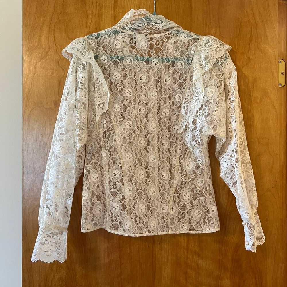 Cottagecore Lace Blouse Top Prairie Roger W. Coll… - image 7