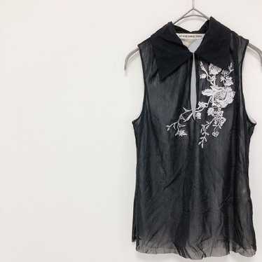 Vivienne Tam Sleeveless Shirt Embroidery Sexy Adu… - image 1