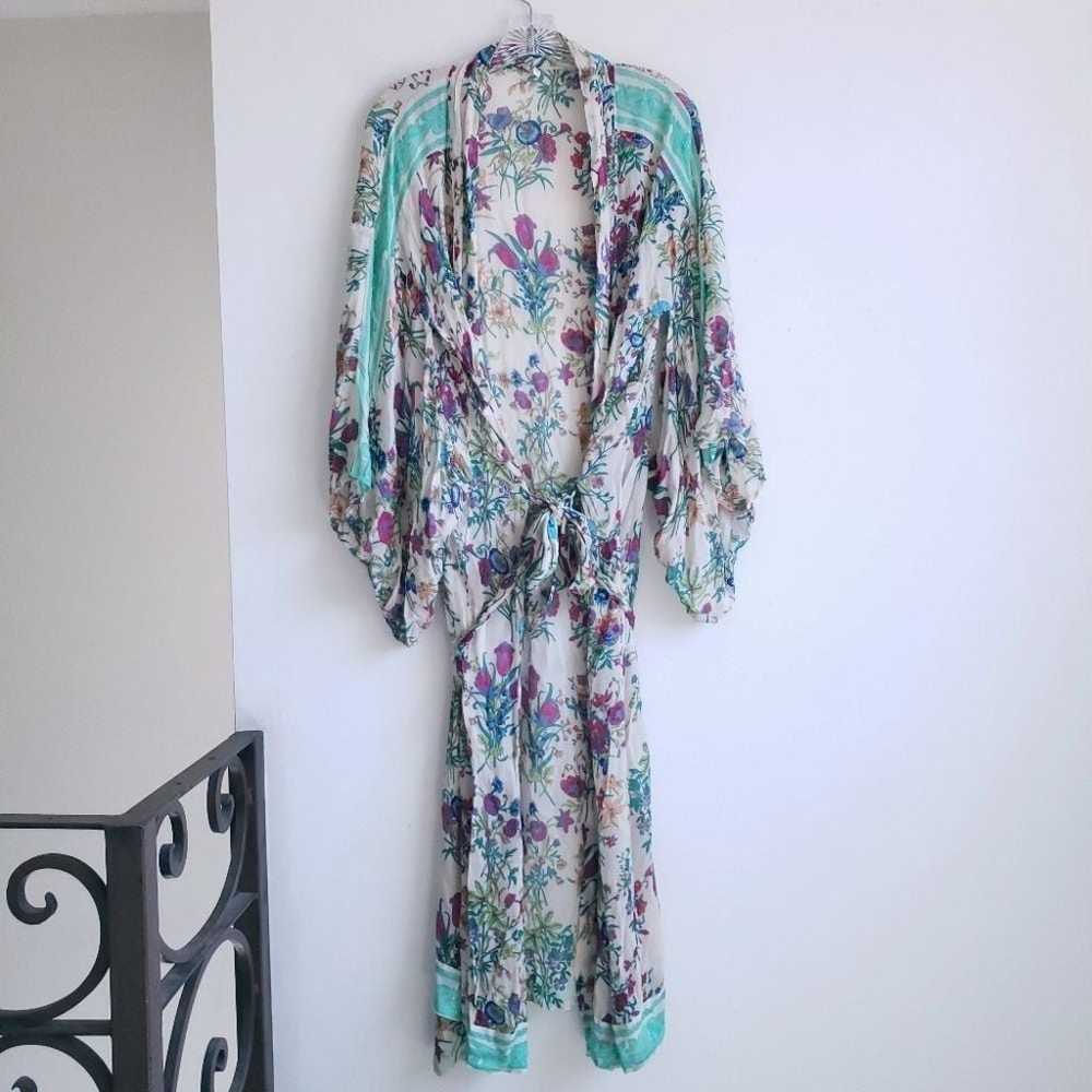 Rare Spell Gypsy Queen Printed Maxi Kimono Cream … - image 3