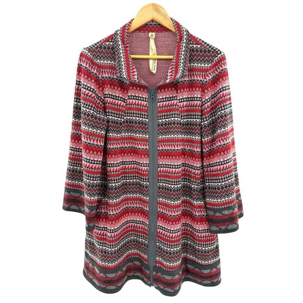 Uncle Frank Zip Up Jacket Dress Red Grey White Ho… - image 1