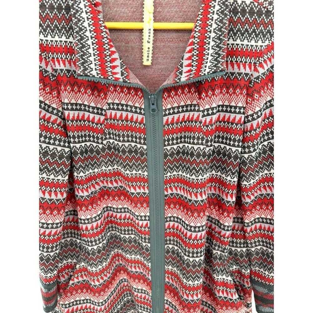 Uncle Frank Zip Up Jacket Dress Red Grey White Ho… - image 5