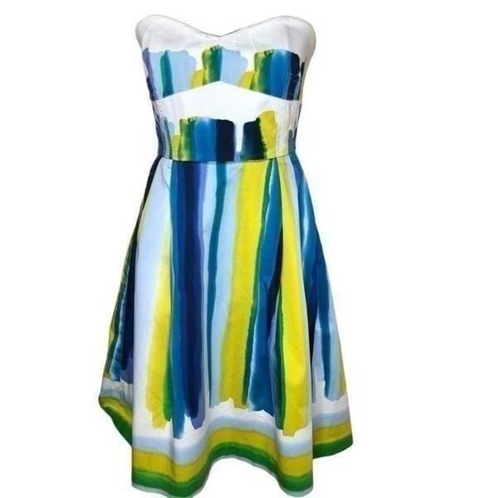 Calvin Klein Brushstroke Stripe Strapless Dress S… - image 2