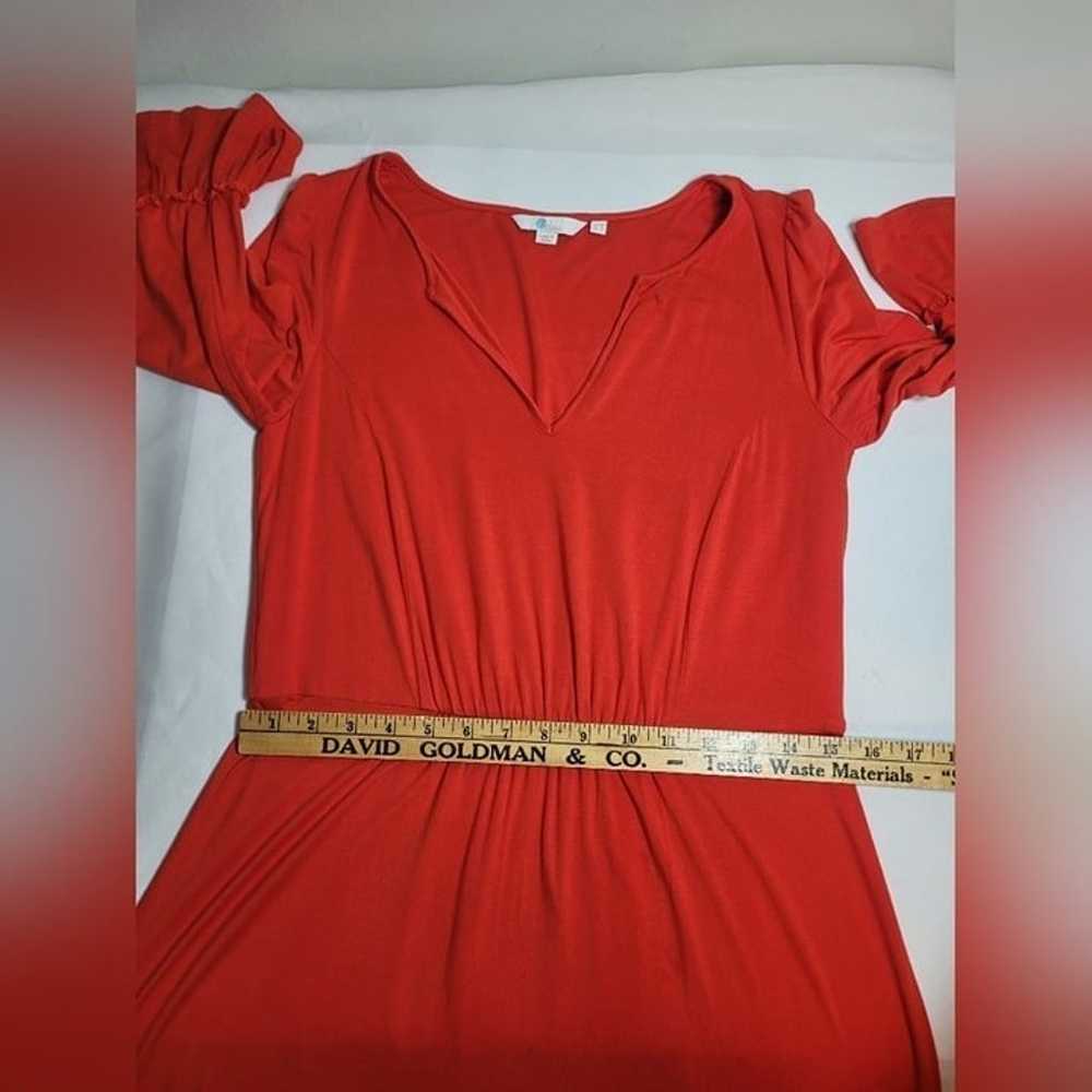 Boden Red Tiered Ruffle Maxi Dress sz 8 - image 5