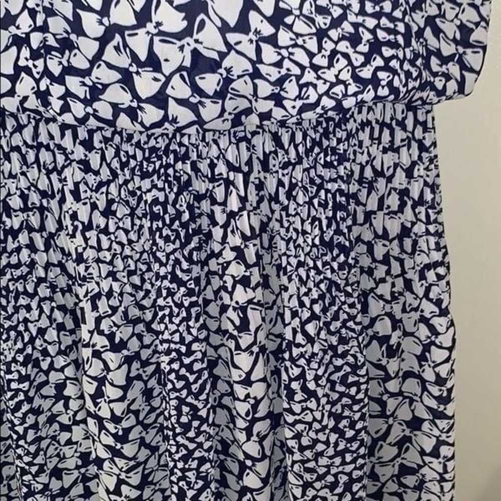 Vtg Alison Peters blouson blue & white dress - image 6