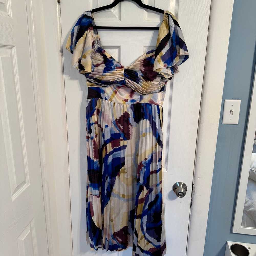 Lulus Multi Abstract Print Satin Midi Dress- size… - image 4