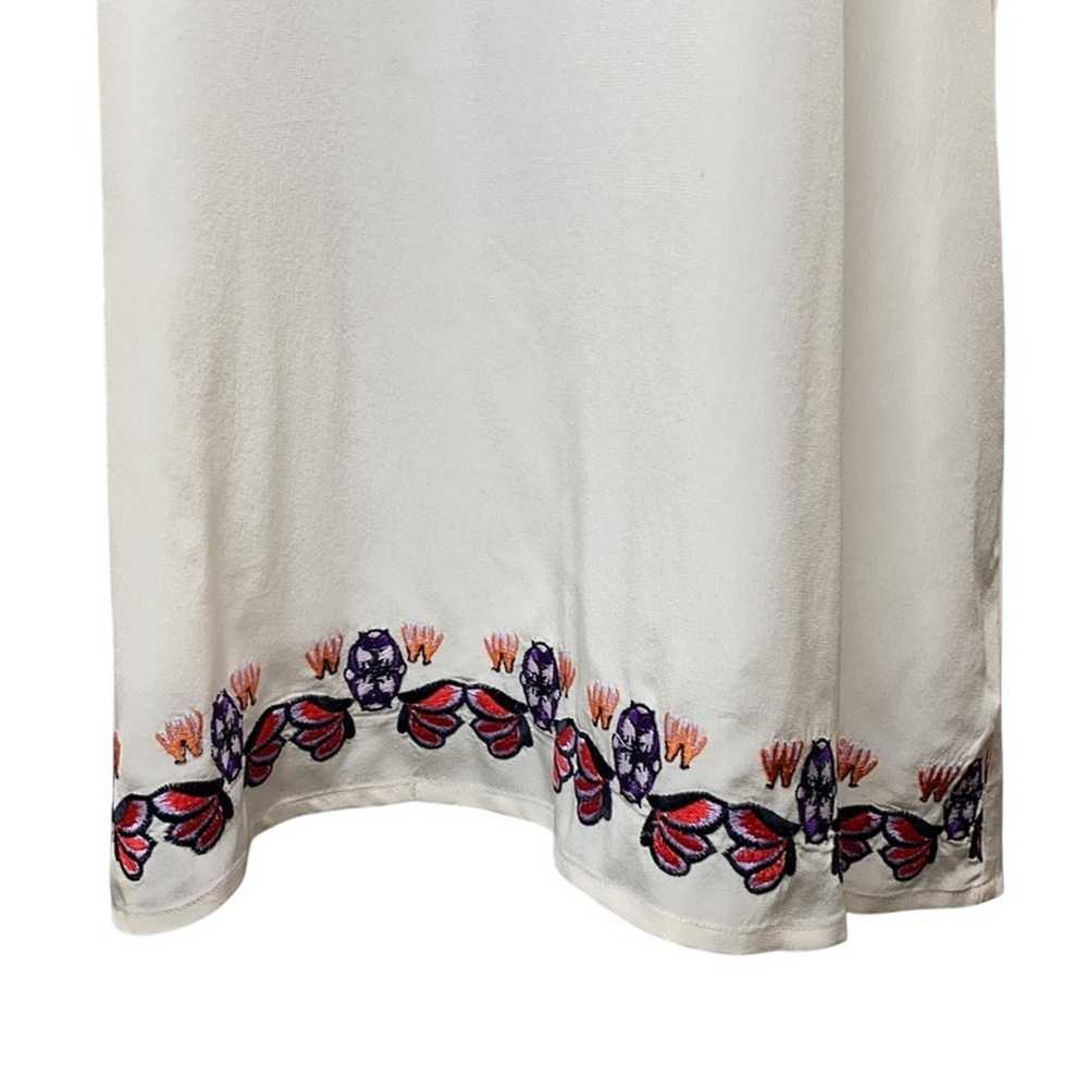 Rebecca Minkoff Size 6 Floral Embroidered Cream S… - image 6