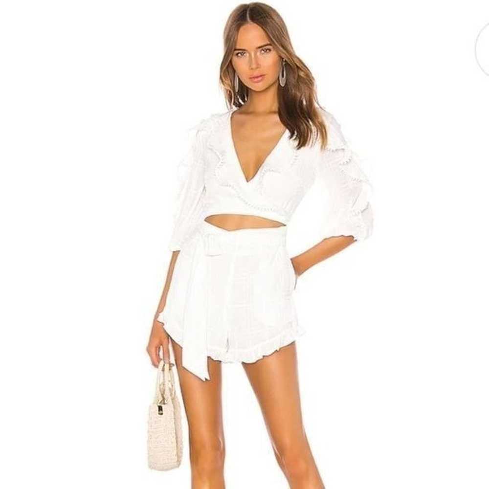 NWOT Revolve Majorelle Enzo Ivory Ruffle Romper S… - image 3