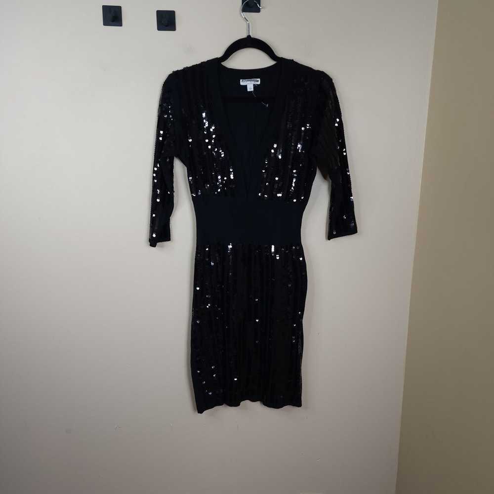 Eva Mendes New York & Company Black Sequin Mini D… - image 1