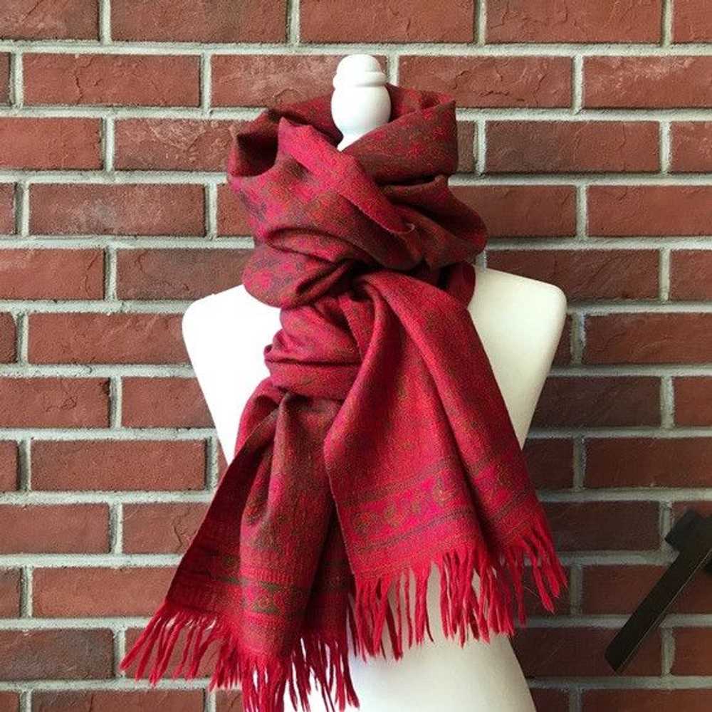 Handmade •Rare Handmade Wool Scarf Shawl Hand Wov… - image 3