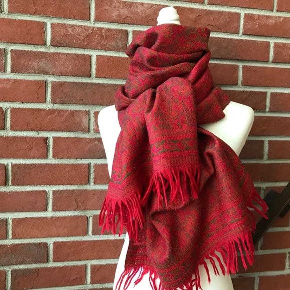 Handmade •Rare Handmade Wool Scarf Shawl Hand Wov… - image 5