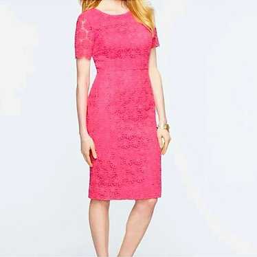 Talbots Pink Crochet Lace Short Sleeve Sheath Dre… - image 1