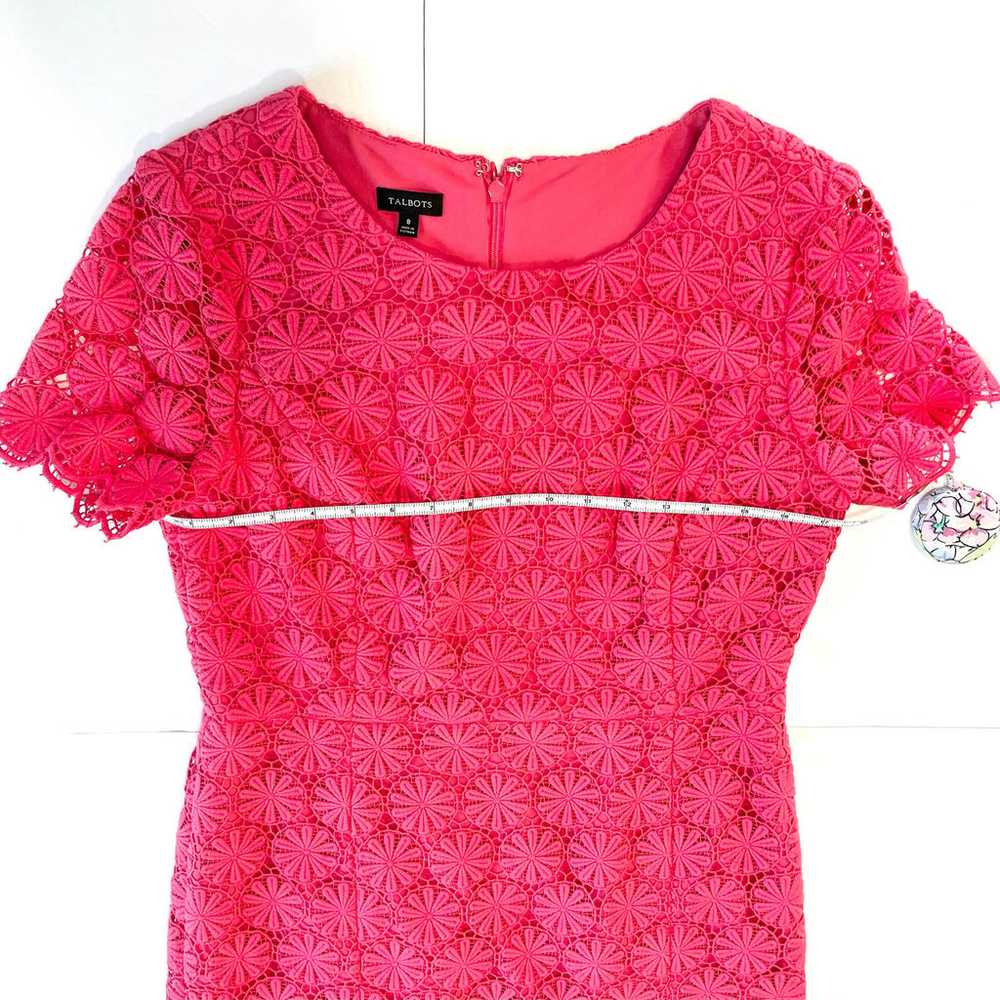 Talbots Pink Crochet Lace Short Sleeve Sheath Dre… - image 7