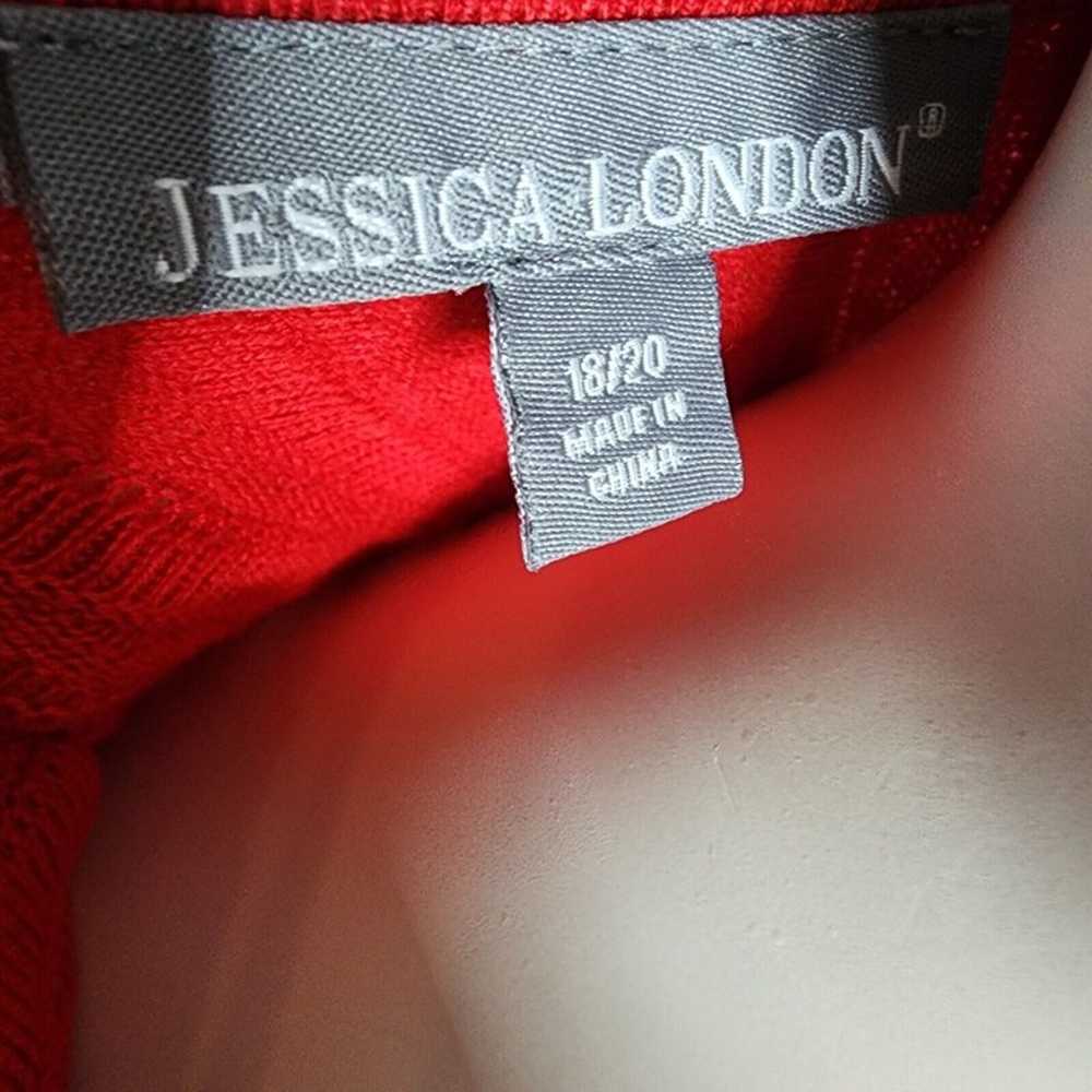 JESSICA LONDON Solid All Red Pullover Sweater Dre… - image 5