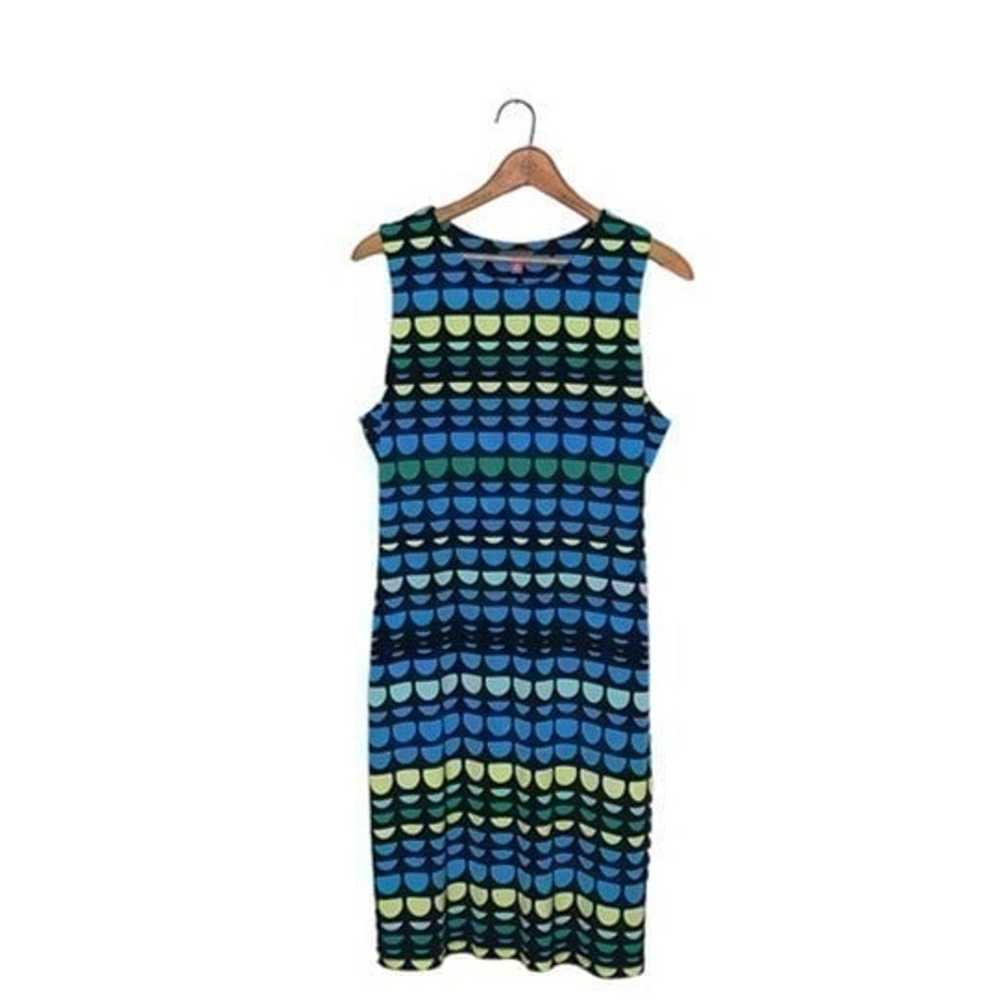 Vince Camuto Medium M Black Blue Green Geo Dot St… - image 1