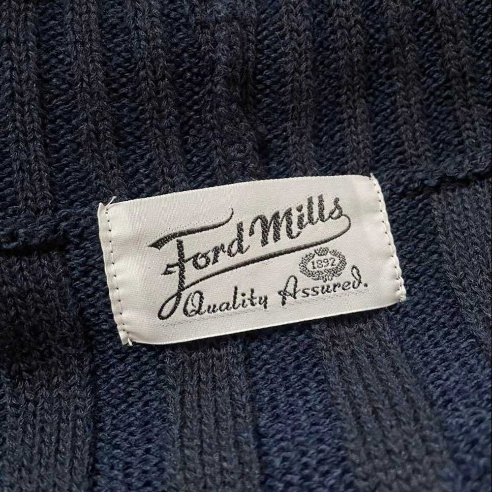 Ford Mills Navy Ribbed Turtleneck Dress - image 3