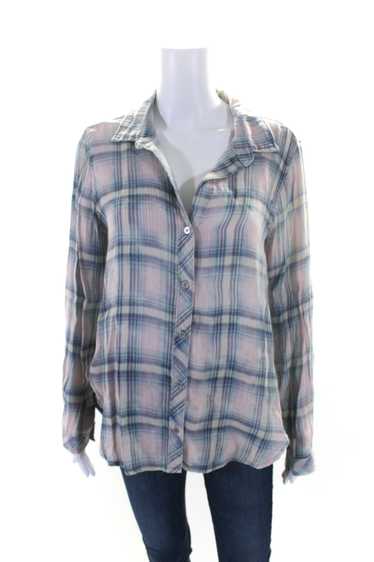 Bella Dahl Womens Plaid Long Sleeves Button Down S