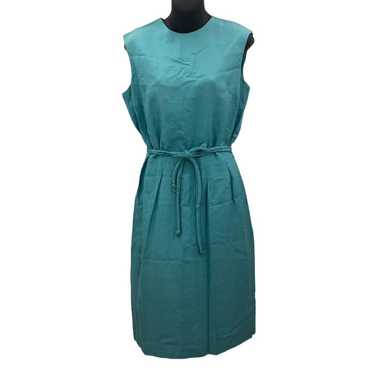 Vintage Teal Unbranded Sleeveless Belted Waist Ti… - image 1