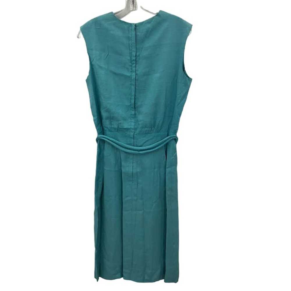 Vintage Teal Unbranded Sleeveless Belted Waist Ti… - image 2