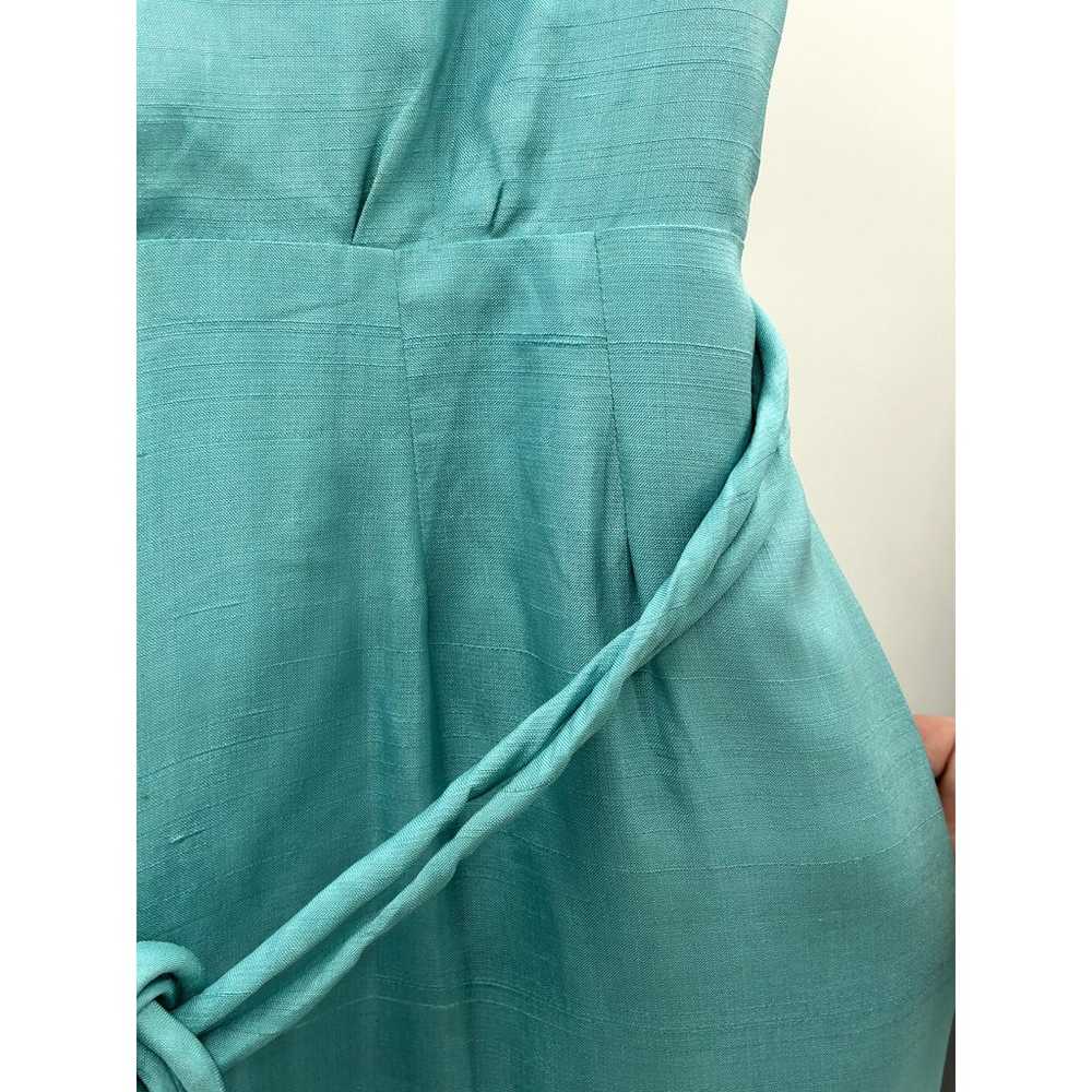 Vintage Teal Unbranded Sleeveless Belted Waist Ti… - image 7