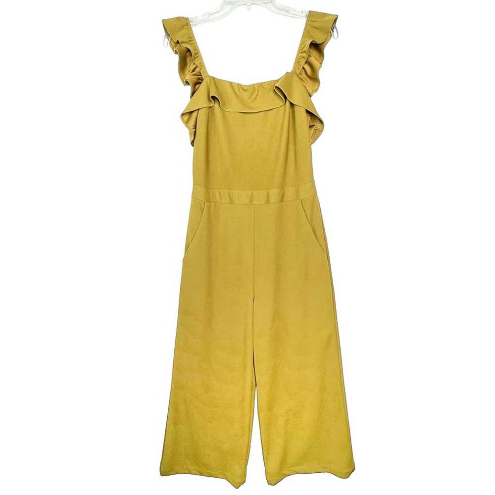 Kittenish Chelsea Jumpsuit Mustard Yellow Ruffle … - image 1