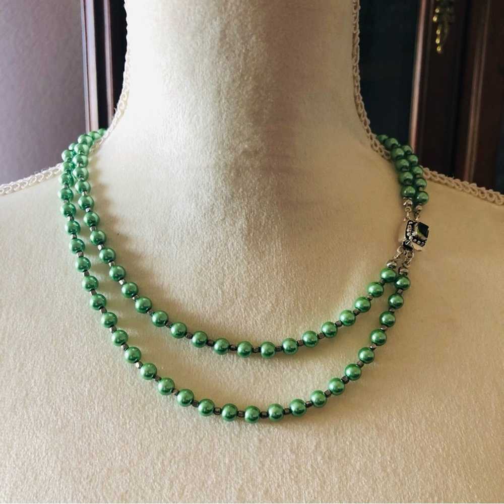 Handcrafted green Czech Pearl forsterite peridot … - image 2