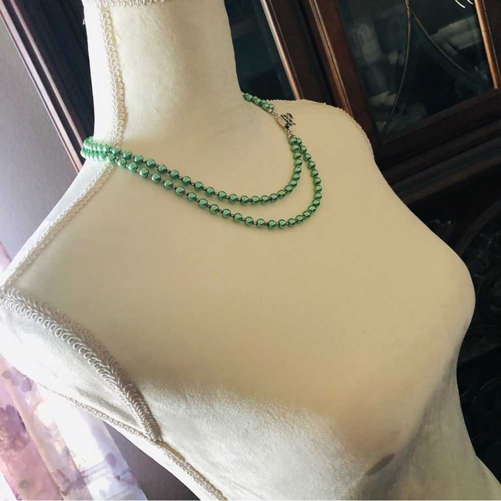 Handcrafted green Czech Pearl forsterite peridot … - image 3