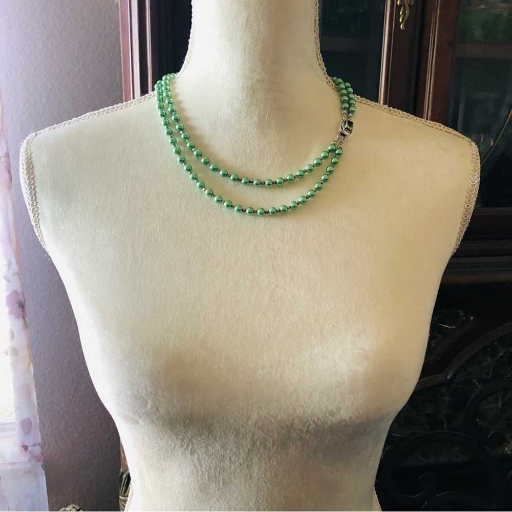 Handcrafted green Czech Pearl forsterite peridot … - image 4