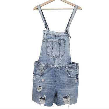 Zara | Distressed Tie Strap Raw Hem Denim Shortall