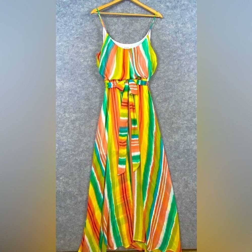 Aura Maxi Dress Sz L Colorful Multicolor Vibrant … - image 1